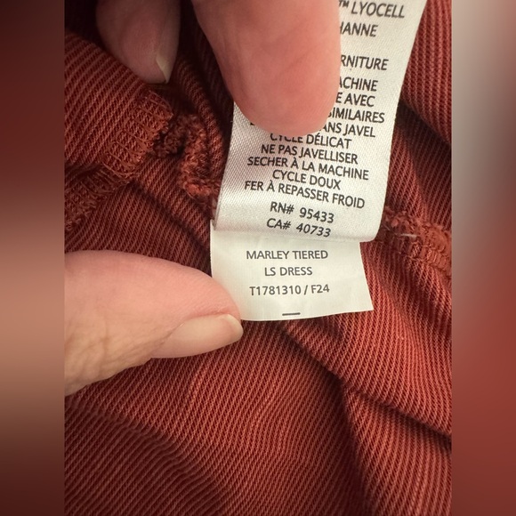 Toad&Co Marley Tiered Long-Sleeve Short Dress Soft Marled Boho Size XS - Picture 11 of 11